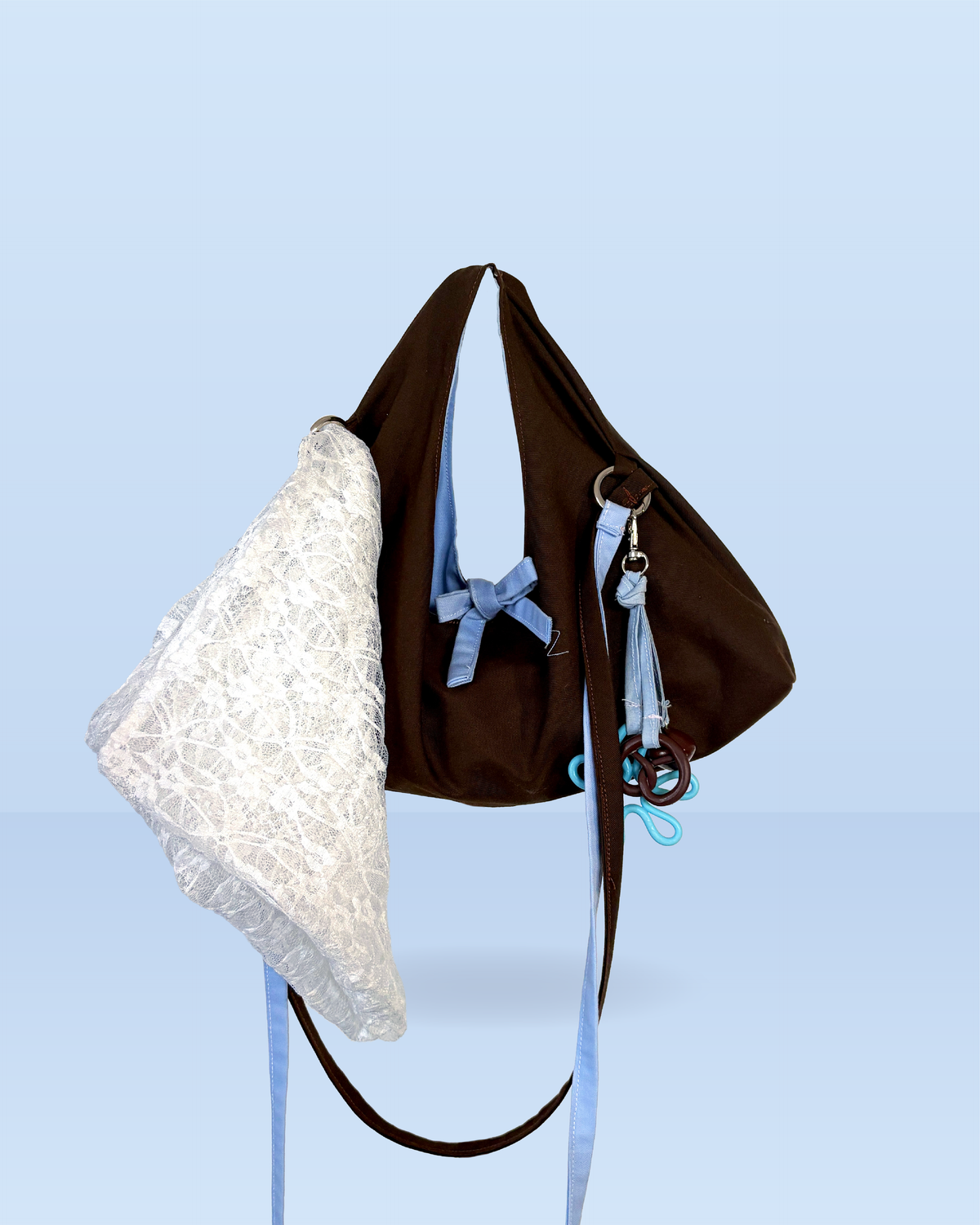 Lot Cinnamon - Sac réversible, bandana dentelle & Bijou de sac
